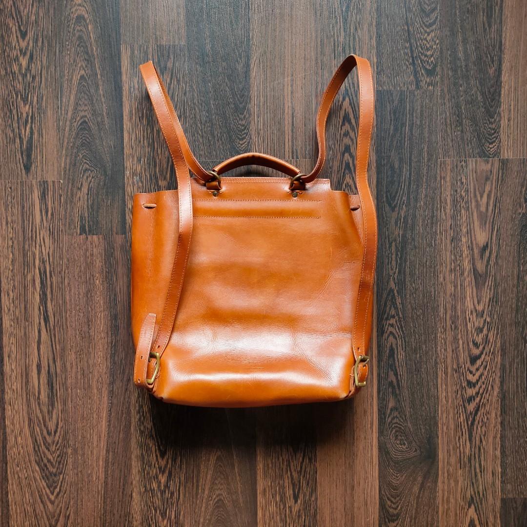 ORIGINAL HANDMADE COWHIDE BACKPACK | Full Grain Leather Bag (Category: Backpacks) located in Cebu City. Submitted by denimholic (Listing ID 1169780482, Image 3). Description: 💼 Handmade Cowhide Backpack / Sling ▫️Style : Flap Cover, Multi function bag ▫️Dimension: L 12in. / H 13in. / W 5in. ▫️Material: Leather (Cowhide) **handmade ▫️9.0 / 10 excellent condition.
