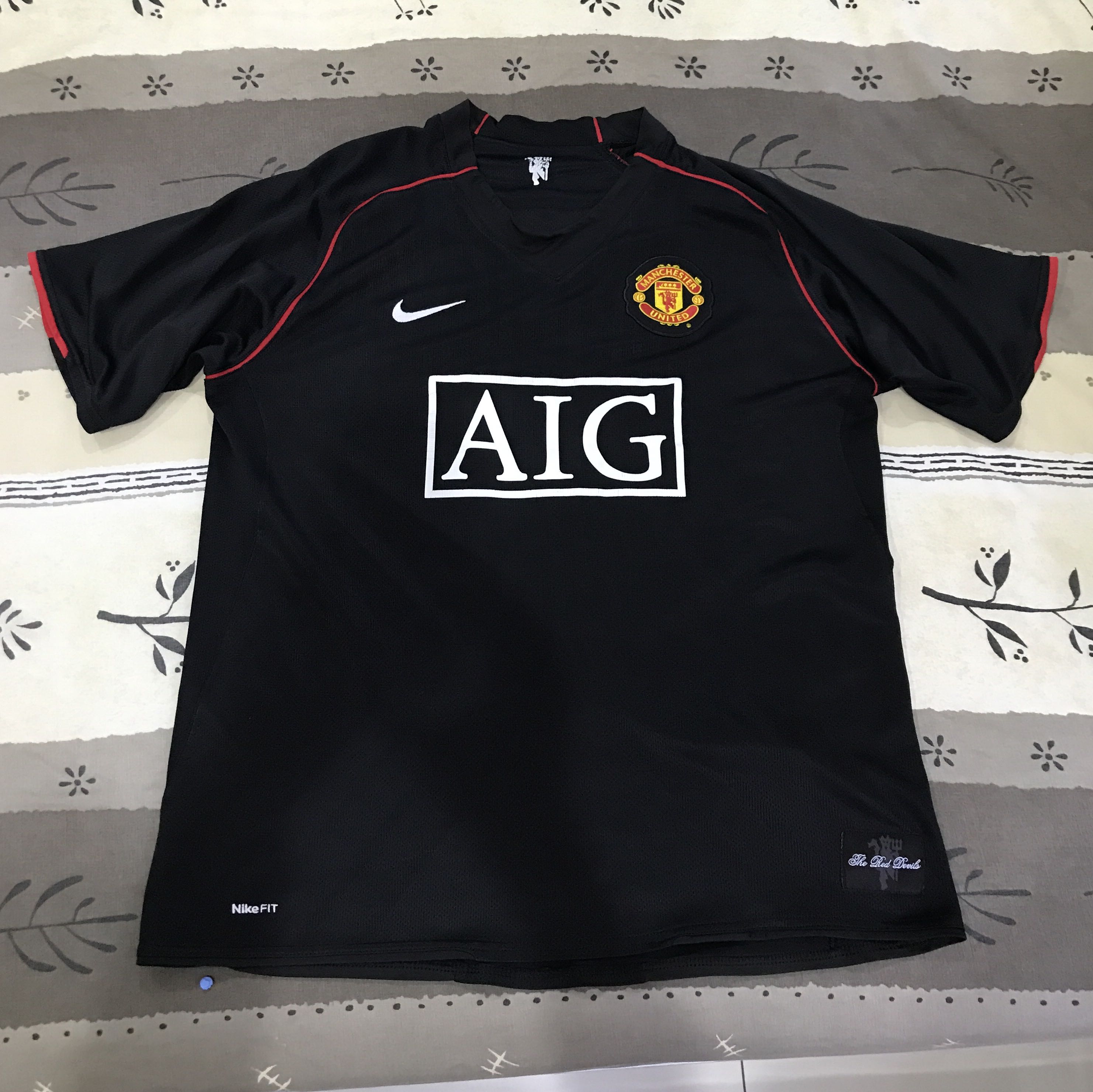 Original Manchester United MUFC man utd 2007 2008 nike black pearl jersey jersi Anderson LARGE