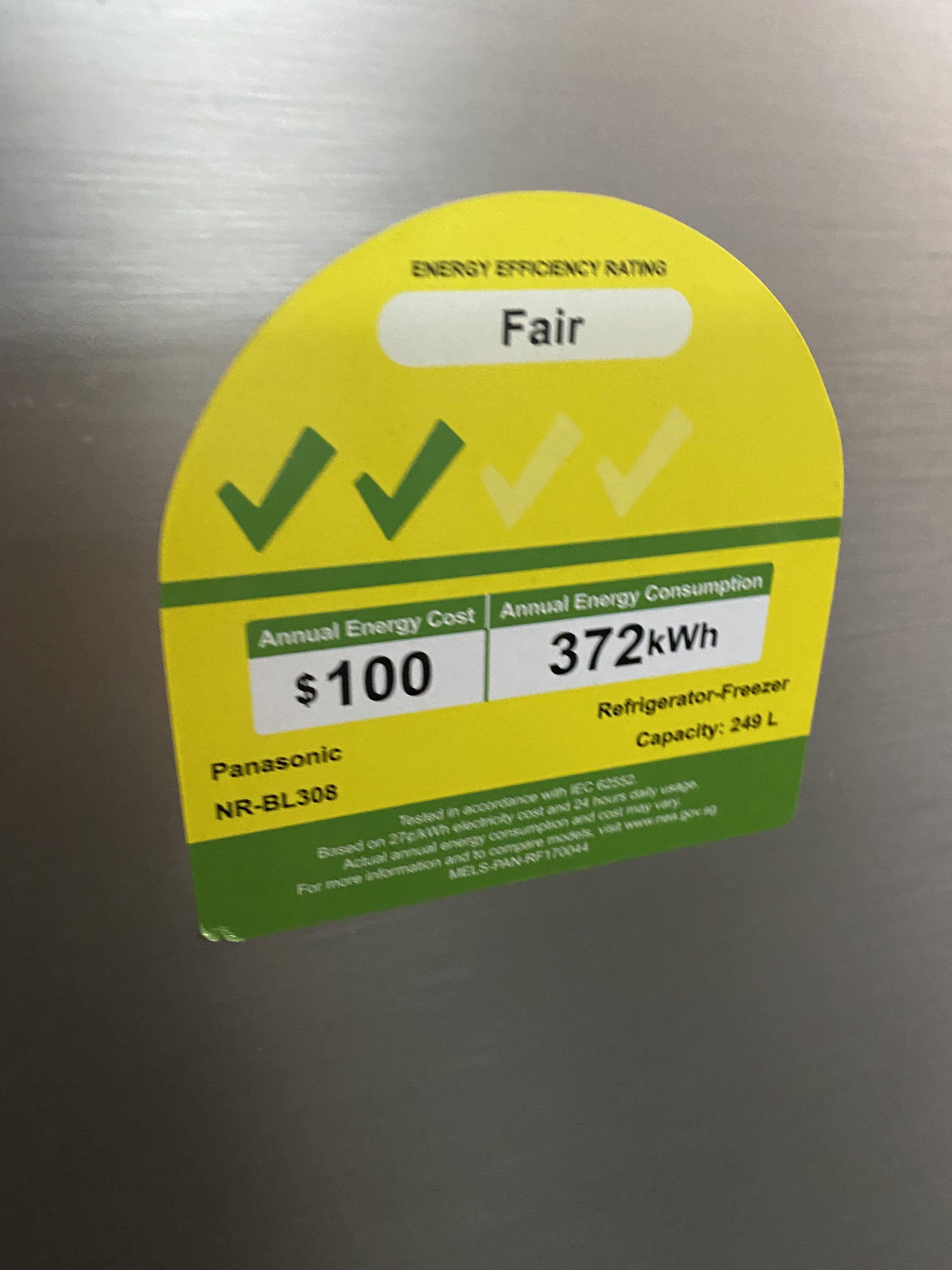 Panasonic 249l 2 door fridge / refrigerator, TV & Home Appliances ...