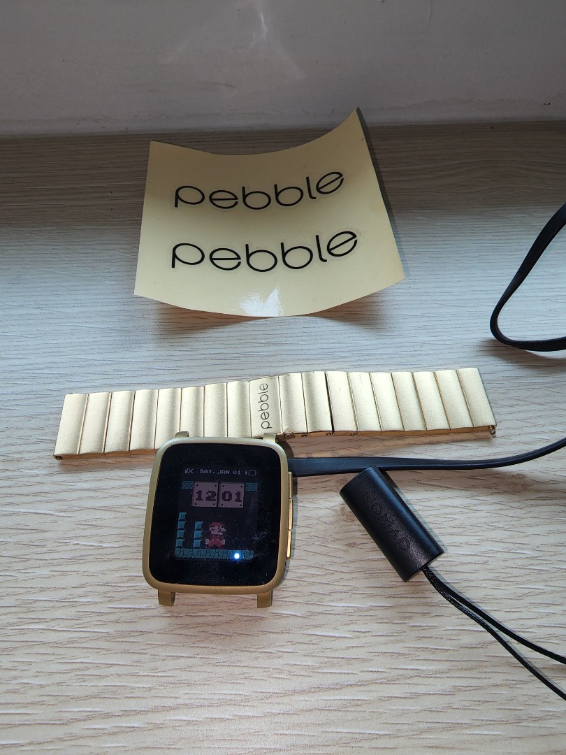 Pebble time steel gold shop