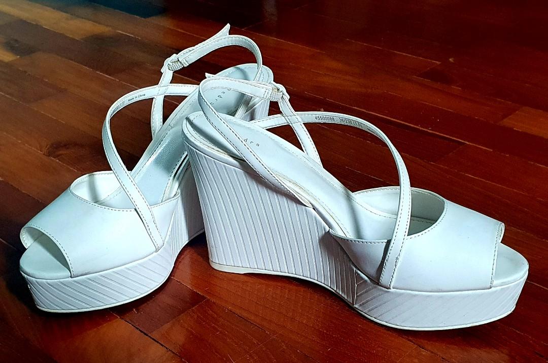 White strappy wedges sale