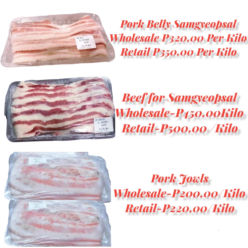 Pork Belly,Beef,and Pork Jowls for Samgyeopsal, Food & Drinks, Chilled & Frozen Food on Carousell