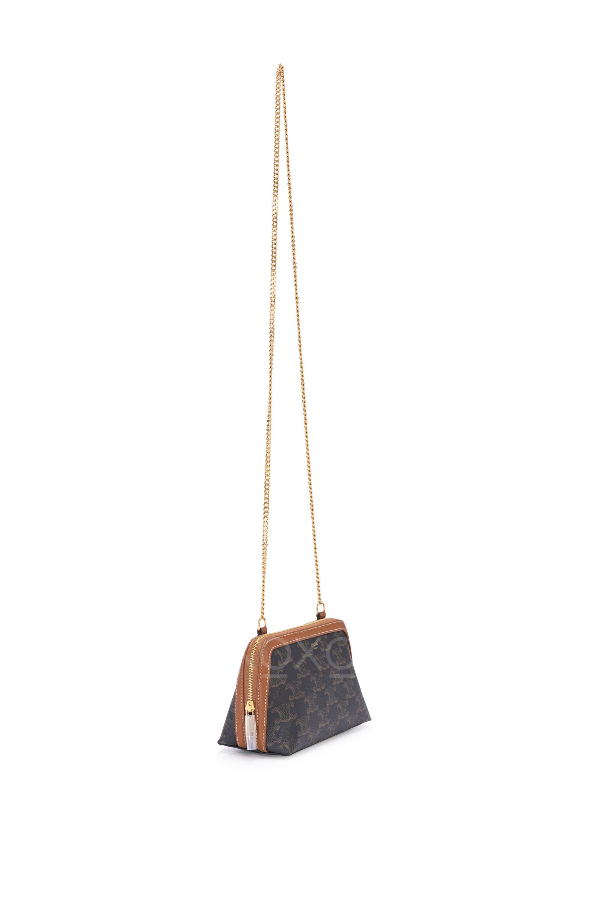 Medium chain bag in triomphe canvas shop