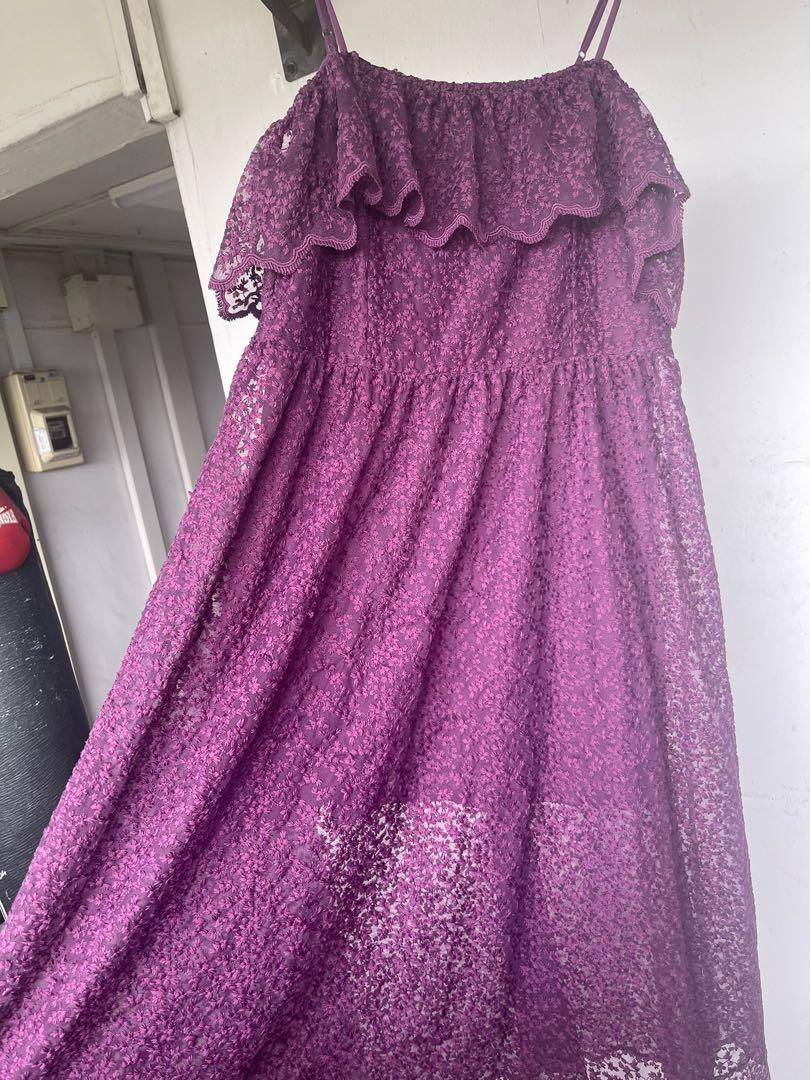 H&m purple lace dress cheap