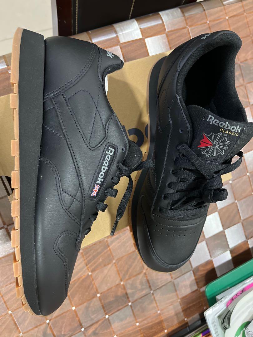 Reebok classic leather black new arrivals mens