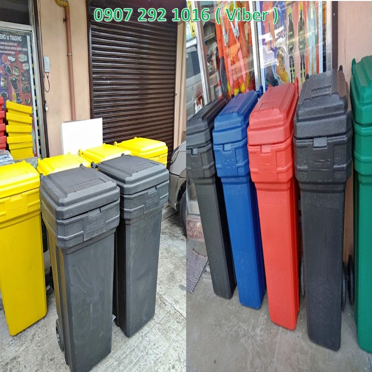 Roller king trash bin w/wheels 150iters 103, Furniture & Home Living