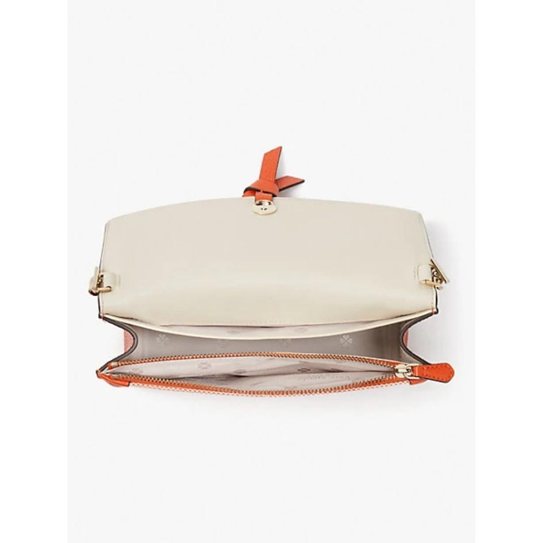 SALES Kate Spade Knott Canvas Flap Crossbody Dried Apricot Multi, Women