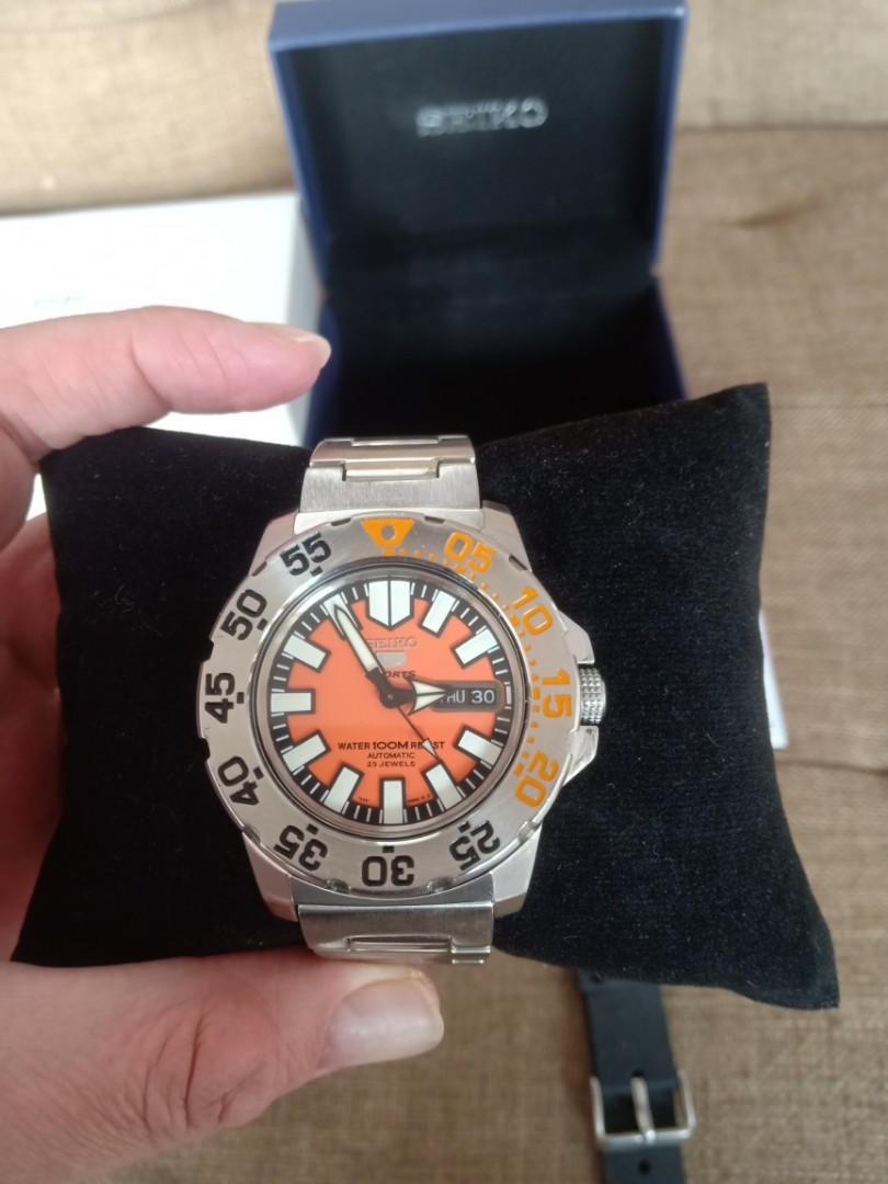 Seiko 5 Sports SRP483 SRP483K1 Babymonster Orange Original Rare