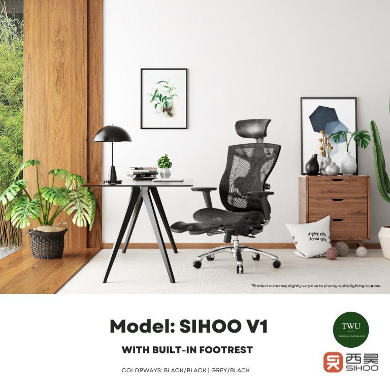 SIHOO V1 ergonomic chair with foot rest, office chair with