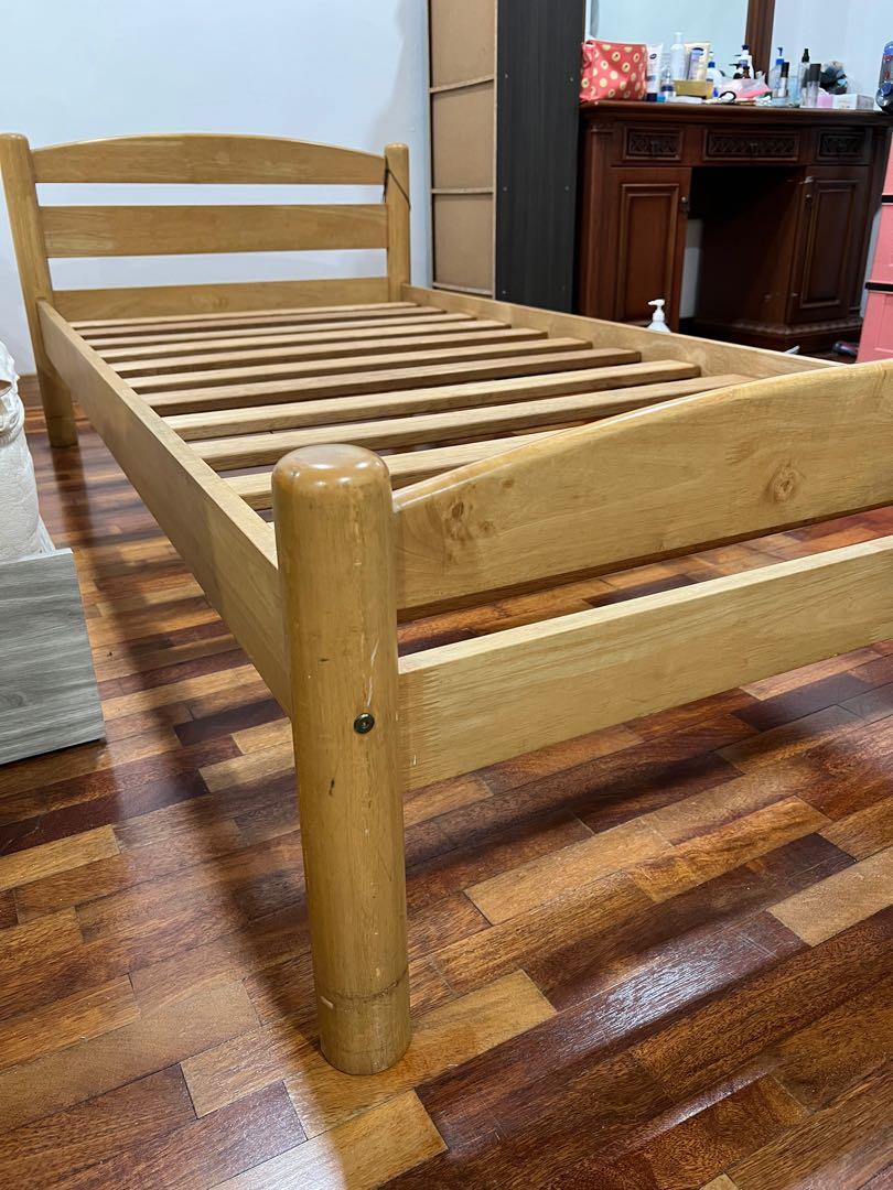 Solid wood single sales bed frame