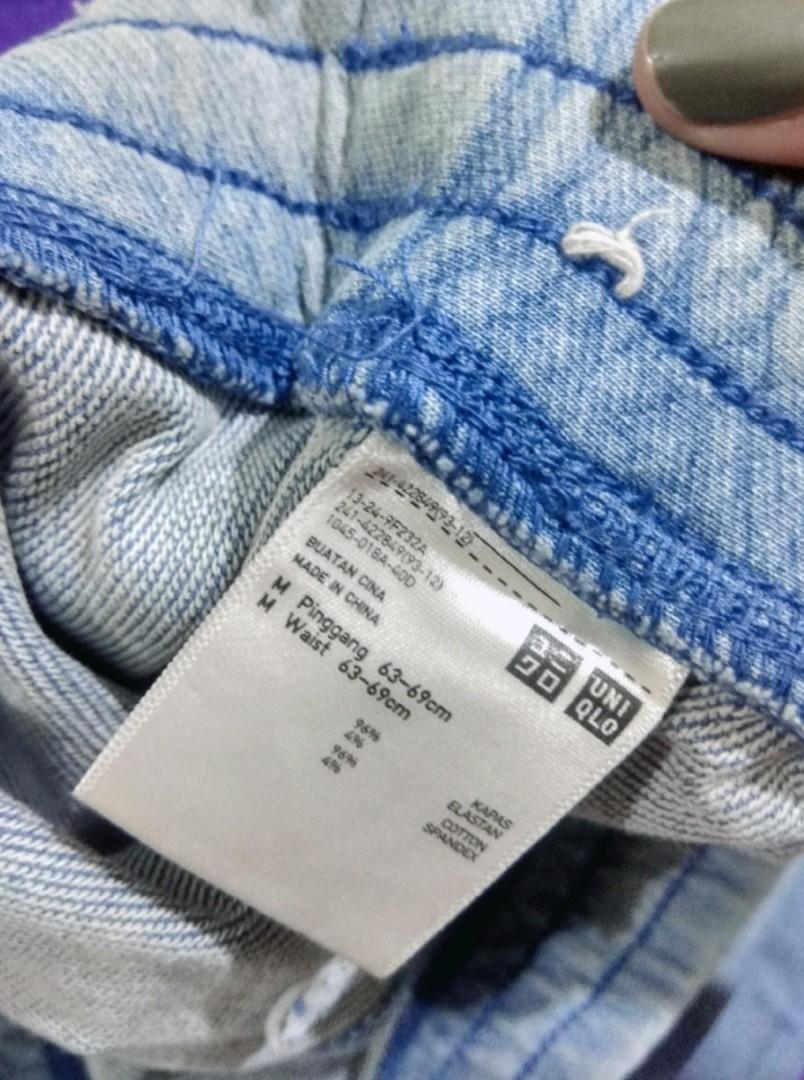 Uniqlo Denim Jersey pants, Fesyen 