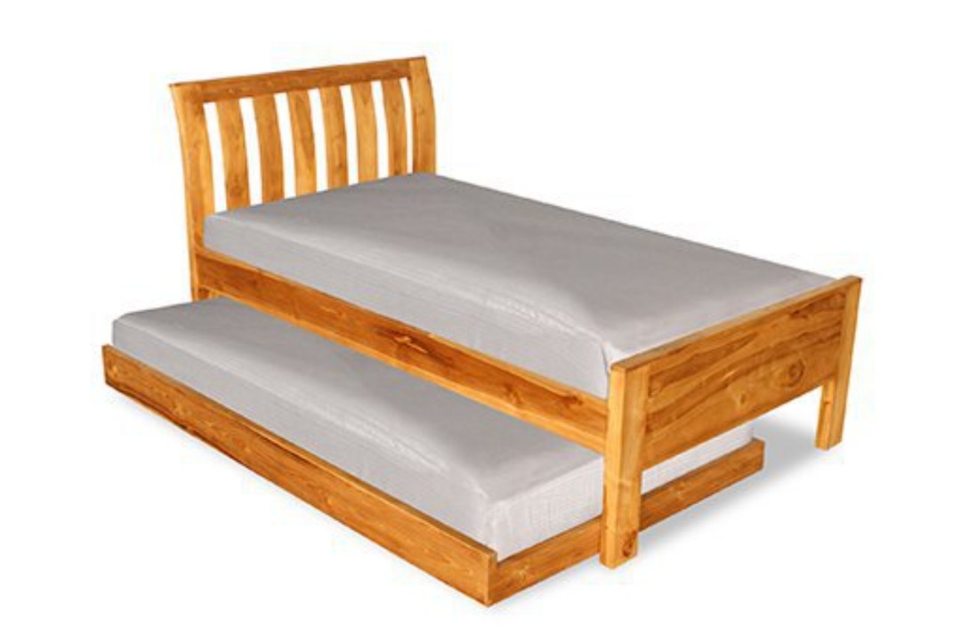 Used solid wood single bed frame with pull out bed and one seahorse