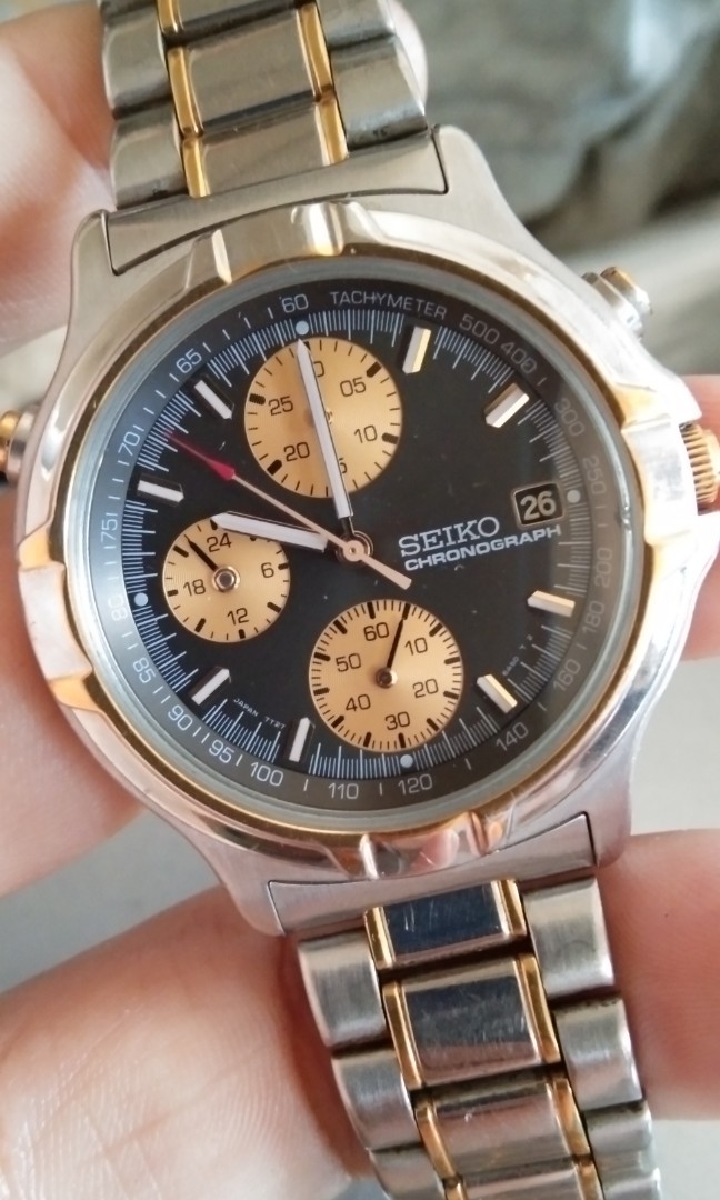 SEIKO 7T27-6A50 QUARTZ CHRONOGRAPH SUWA Vintage Seiko 7t27-6A50