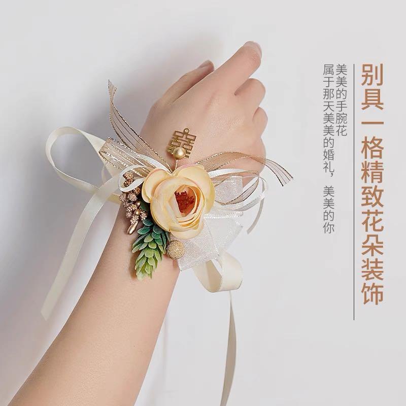 Buy Wedding Flower Wrist Corsages White Rose Flower Bracelet Online in  India  Etsy