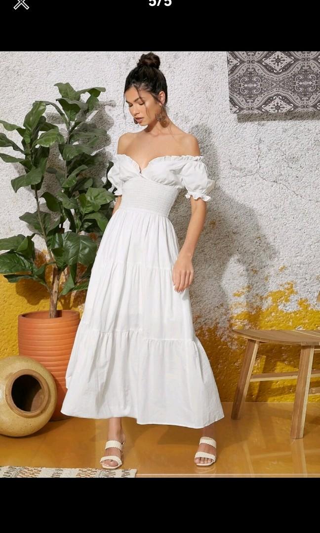 White Boho Maxi Dress Women s Fashion Dresses Sets Dresses on