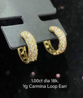 1 Carat Natural Diamind in 18K YG/WG Carmina Loop Earring