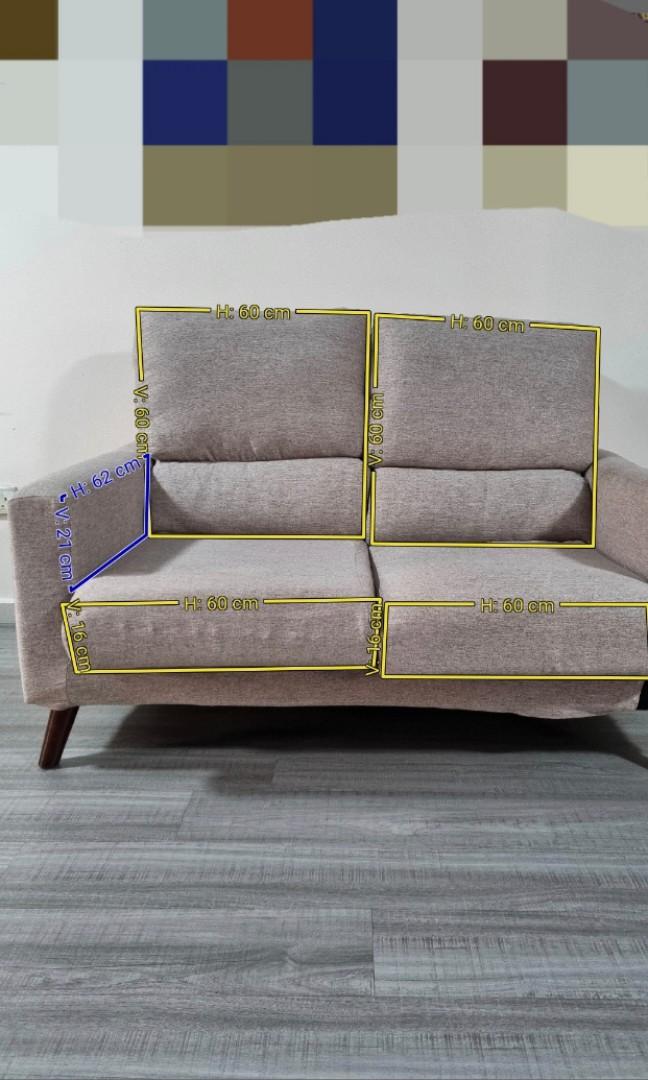 Grey fabric sofa (removable covers), Furniture & Home Living, Furniture