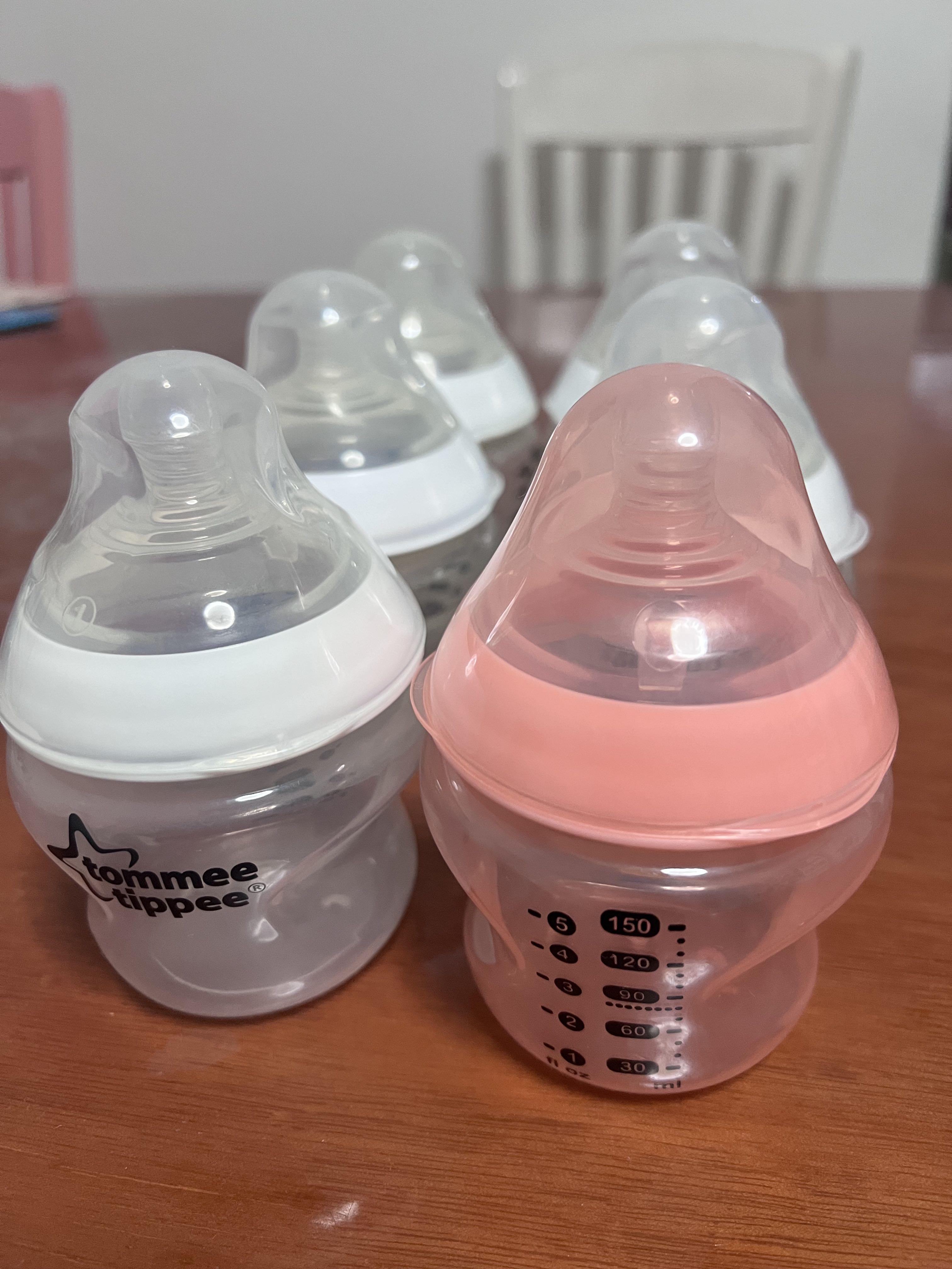 6x of Small Tommee Tippee Milk Bottles Babies Kids Nursing