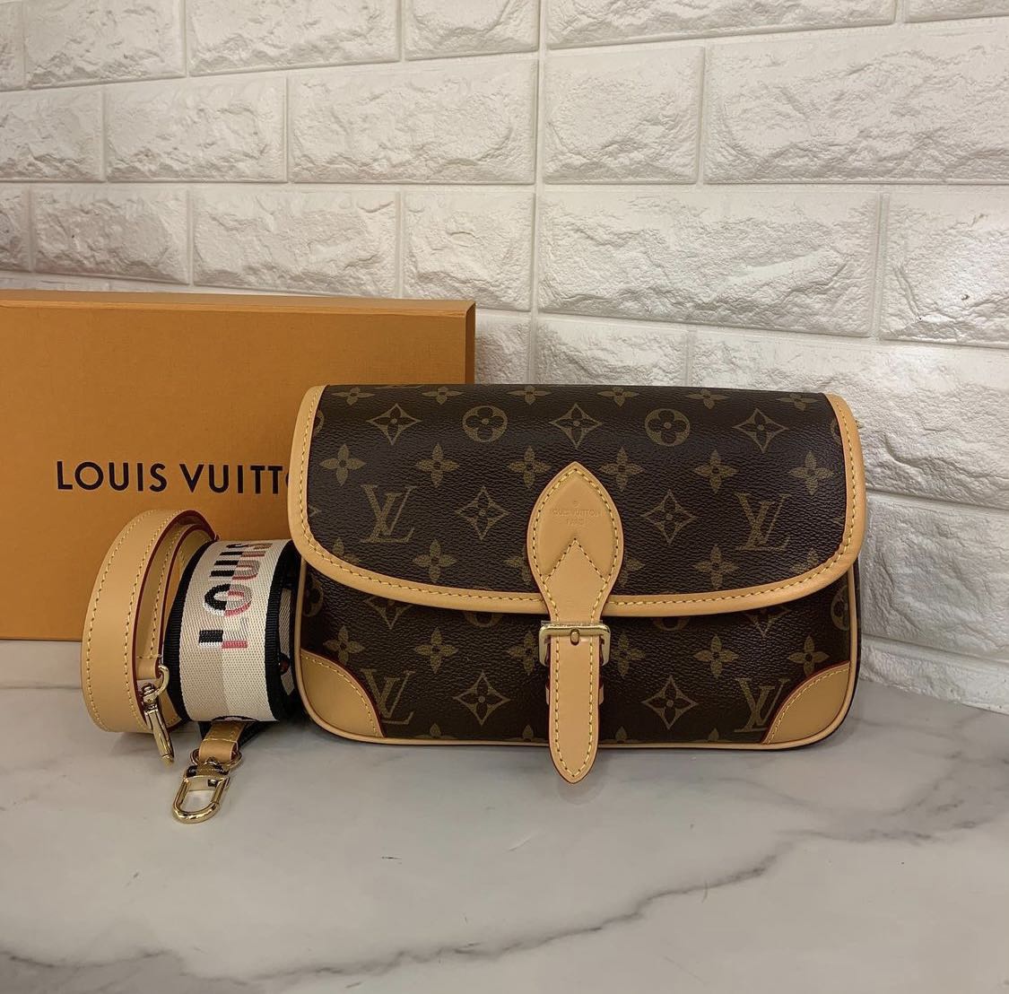 門市現貨🤎 Louis Vuitton Diane Bag 2022新款法棍包附兩條肩帶不用孭法, 名牌, 手袋及銀包- Carousell