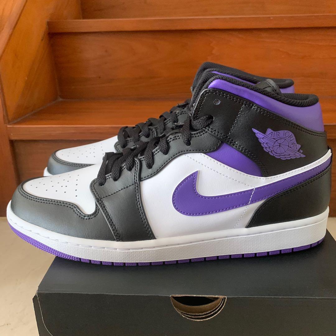 Air Jordan 1 Mid Court Purple Men s Fashion Footwear Sneakers on Carousell
