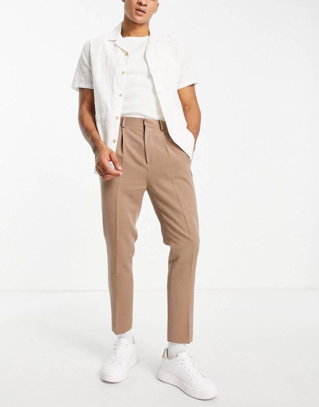 ASOS DESIGN Windowpane Tapered Smart Trousers | Nordstrom