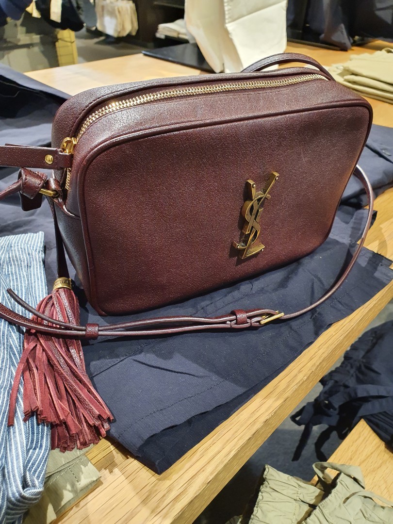 Authentic YSL Medium Lou Camera Bag in Maroon Burgundy Women s