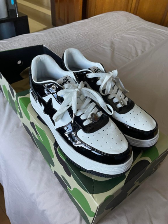 Bapesta black clearance and white