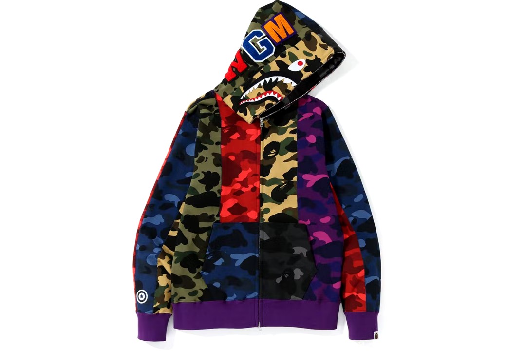 Bape X Pubg mix crazy color fullzip shark hoodie original
