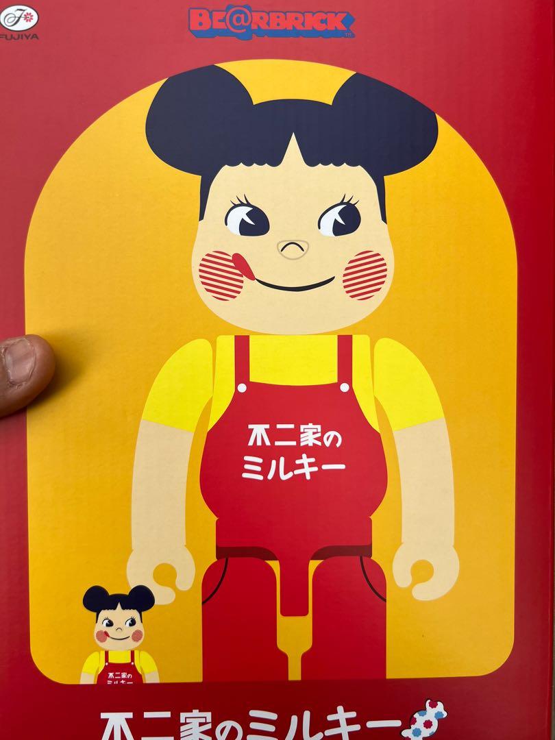 不二家 - be@r brick ペコちゃん ホーロー看板 100%＆400% MEDICOM TOY - BE@RBRICK ホーロー看板 ペコちゃん 100％ & 400％
