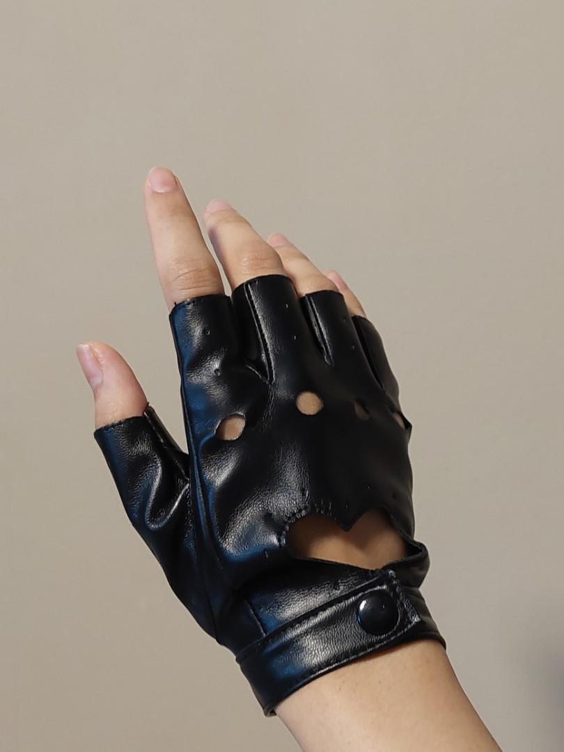 Women Gothic Punk Ribbed Knit Black Fingerless Gloves Harajuku Ripped Hole  Elbow Length Mittens Anime Cosplay Arm Warmer  Fruugo DK