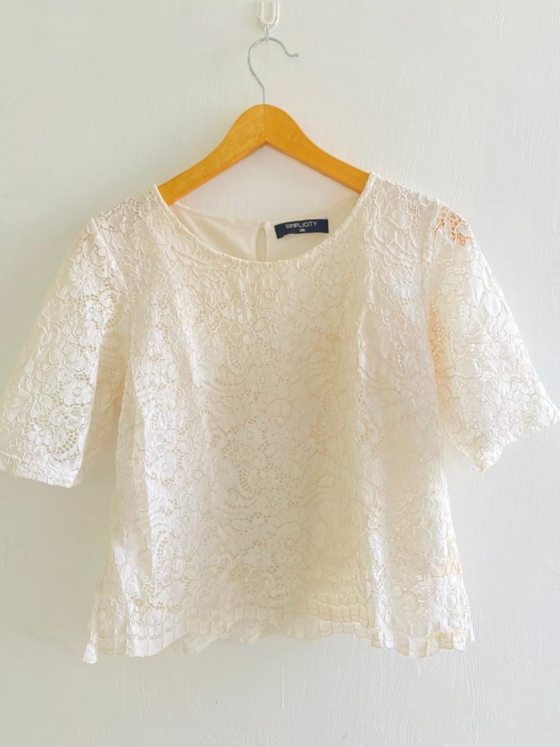Blouse broken white simplicity, Fesyen 