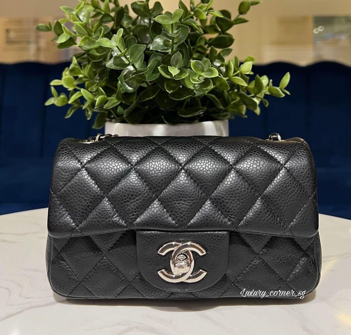 Chanel Black Caviar Leather Mini Coco Top Handle Bag Chanel