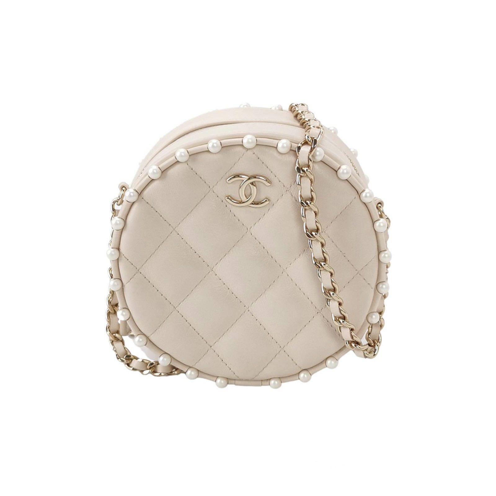 Chanel round bag white best sale