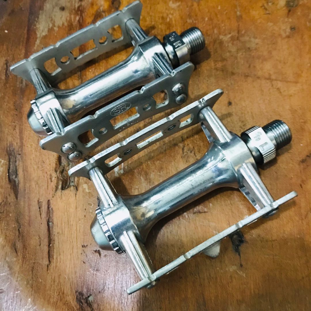 Pédales Vélo Vintage SAKAE RINGYO SP150 Argent Aluminium - Années 70/80
