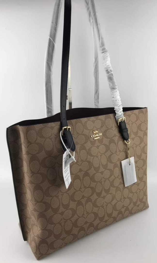 Coach Mollie Tote Large Brown and Black, Women's Fashion, Bags ...