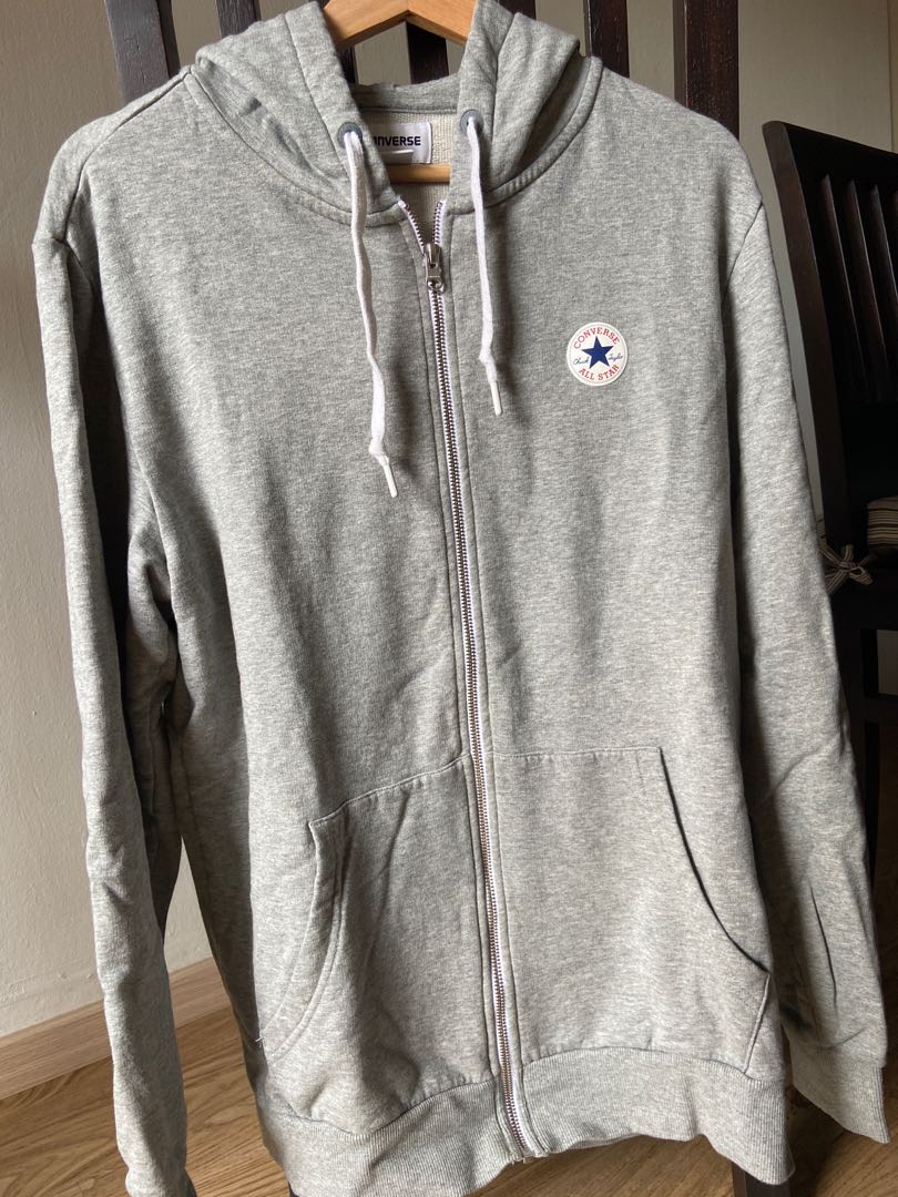 Converse Grey Zip Hoodie XL