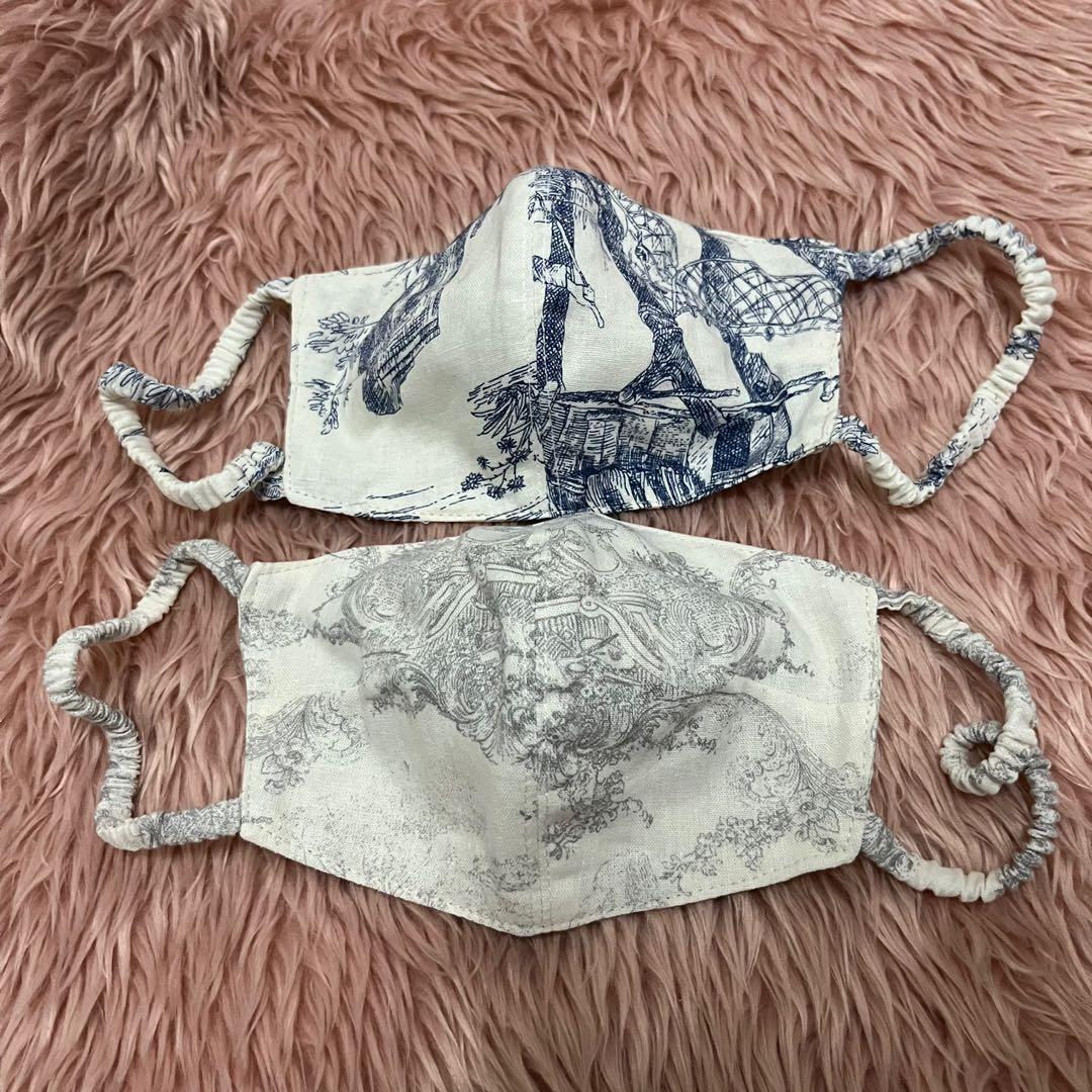 Debbie Co Toile De Jouy Cloth Face Mask, Health & Nutrition, Face Masks