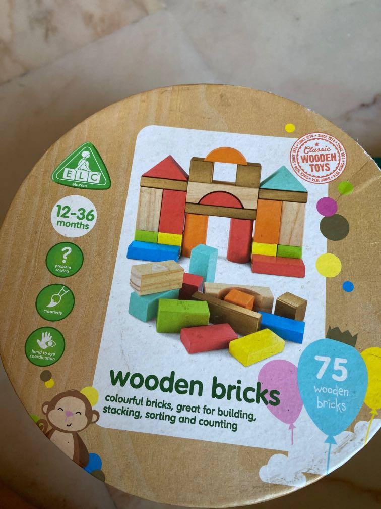 ELC wooden bricks 75pcs Babies Kids Infant Playtime on Carousell