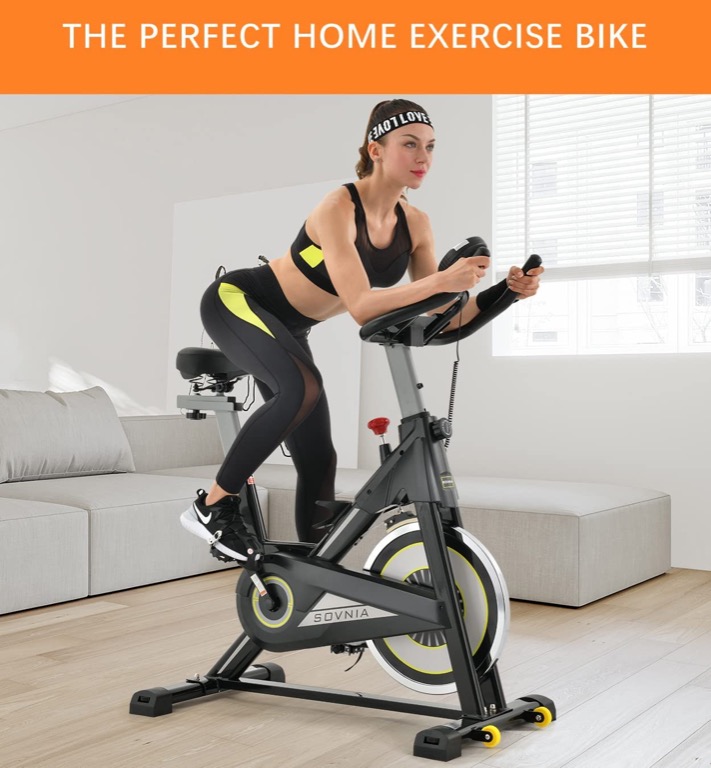 Exercise Bike, Sovnia Stationary Bikes, Indoor Cycling Bike with iPad Holder, LCD Monitor and
