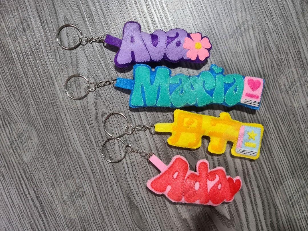 Felt name keychain sale