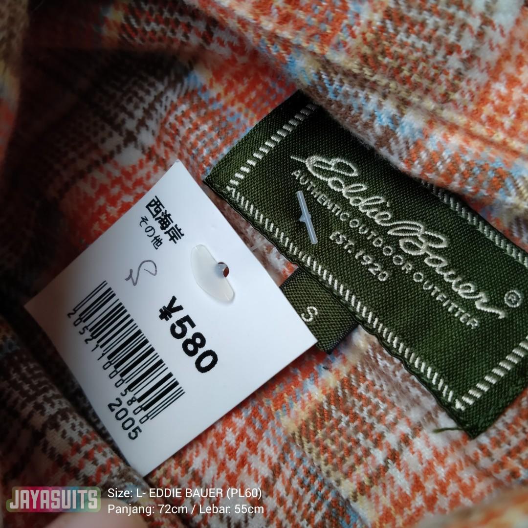 Flanel EDDIE BAUER Kemeja : Kotak - Kotak Panjang Hem Coklat
