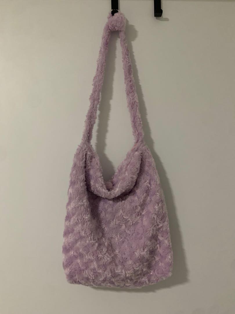 fluffy lilac bag
