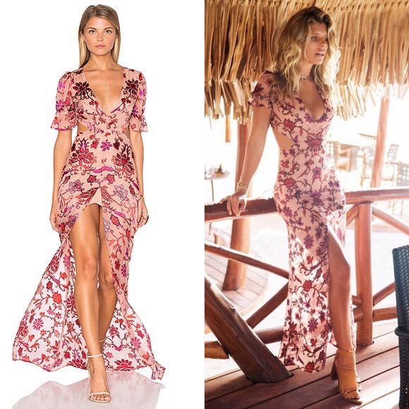 For Love and Lemons Saffron Inspired Floral Maxi Dress