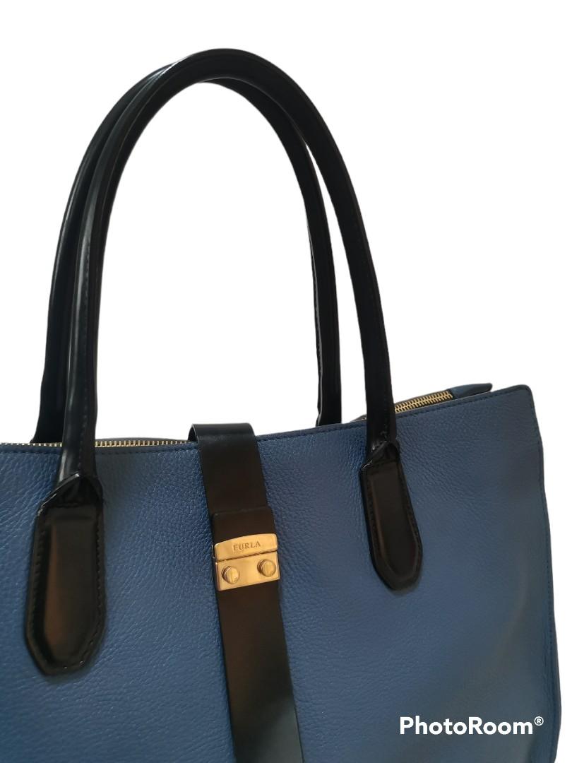 Furla Sally Charcoal Saffiano Leather Tote bag, Luxury, Bags