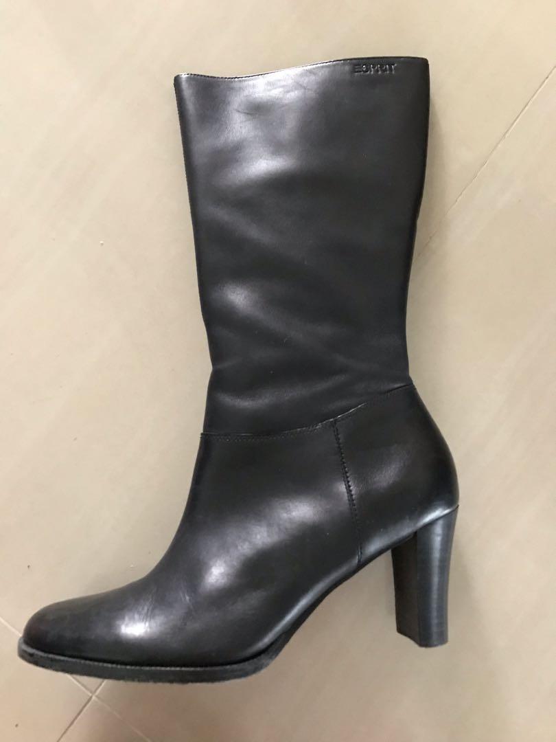 Genuine leather high cheap heel boots