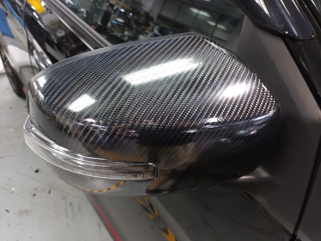 Gloss carbon side mirror wrap attrage, Car Accessories, Car