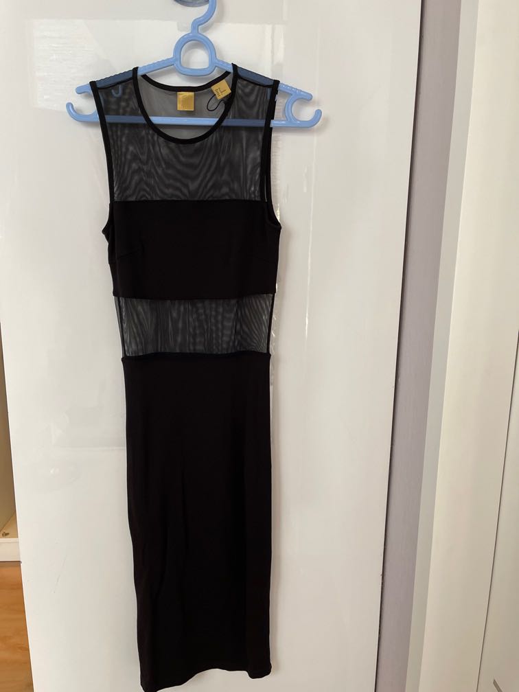 H\u0026M Black Dress, Fesyen Wanita, Pakaian 