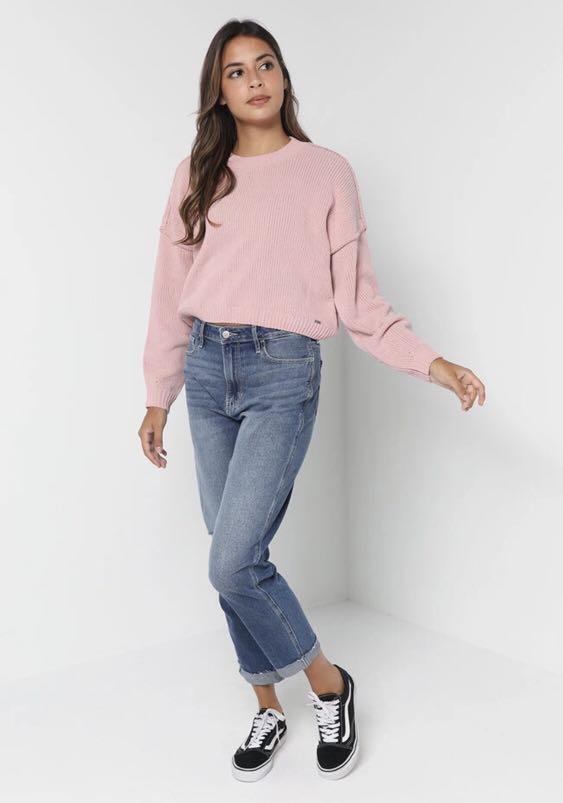 Hollister pink sweater hot sale