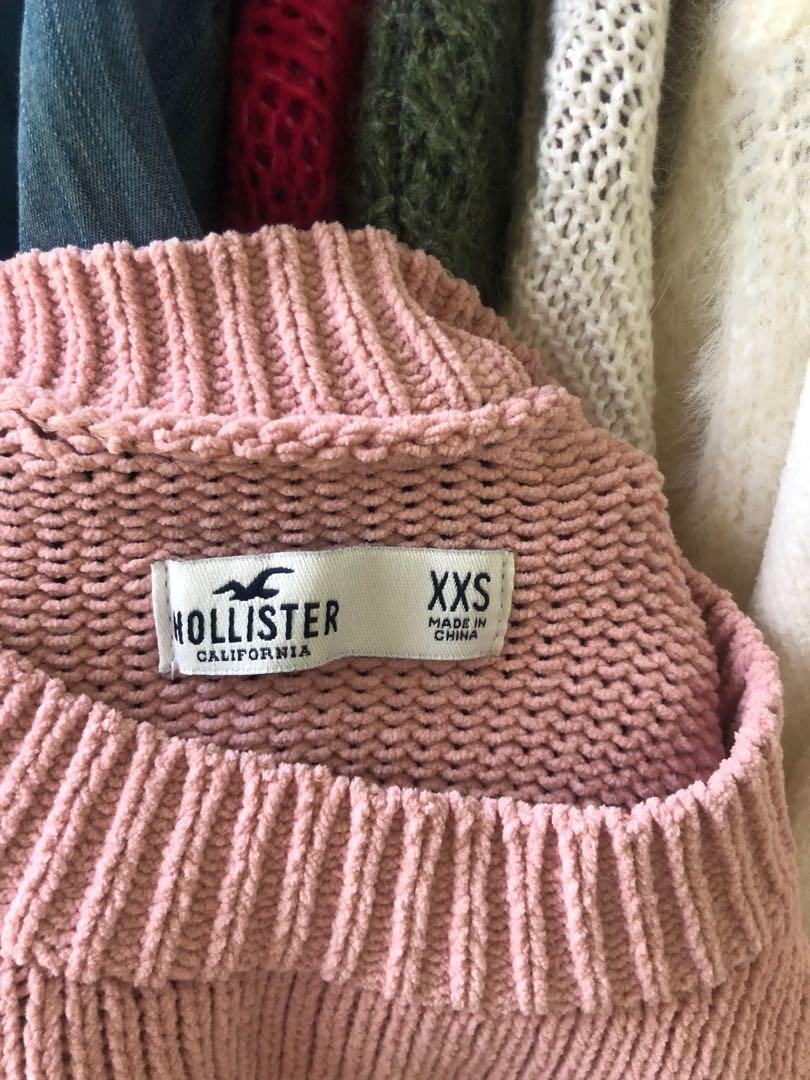 Hollister Pink Cozy Knitted Crew Neck Sweater Women s Fashion