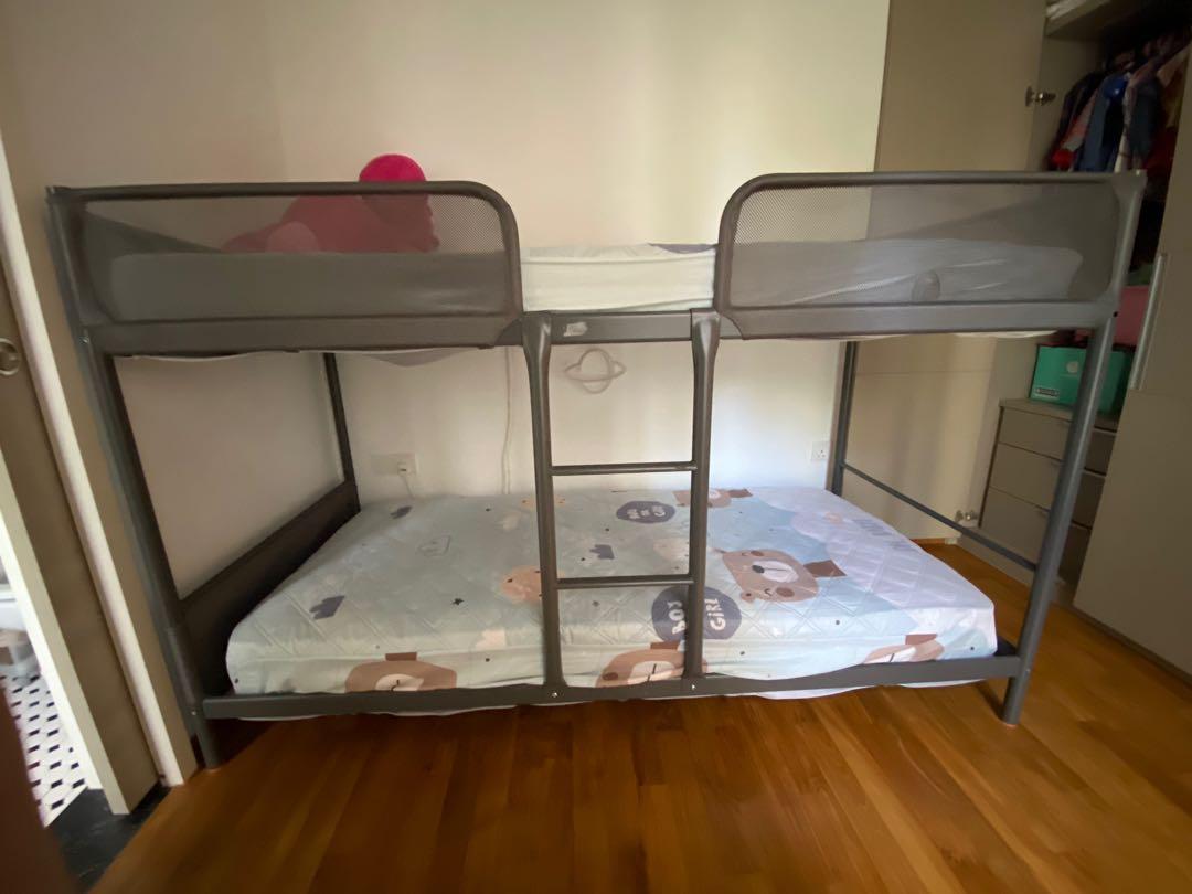 IKEA tuffing bunk bed with mattress, Furniture & Home Living, Furniture